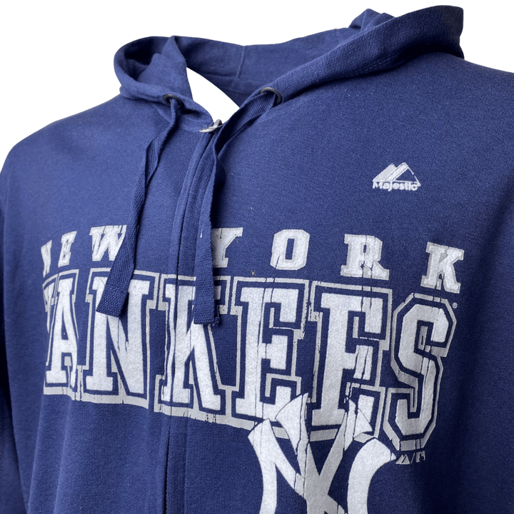 Men's New York Yankees Majestic Wordmark Legacy Full-Zip Hoodie - CMD Sports