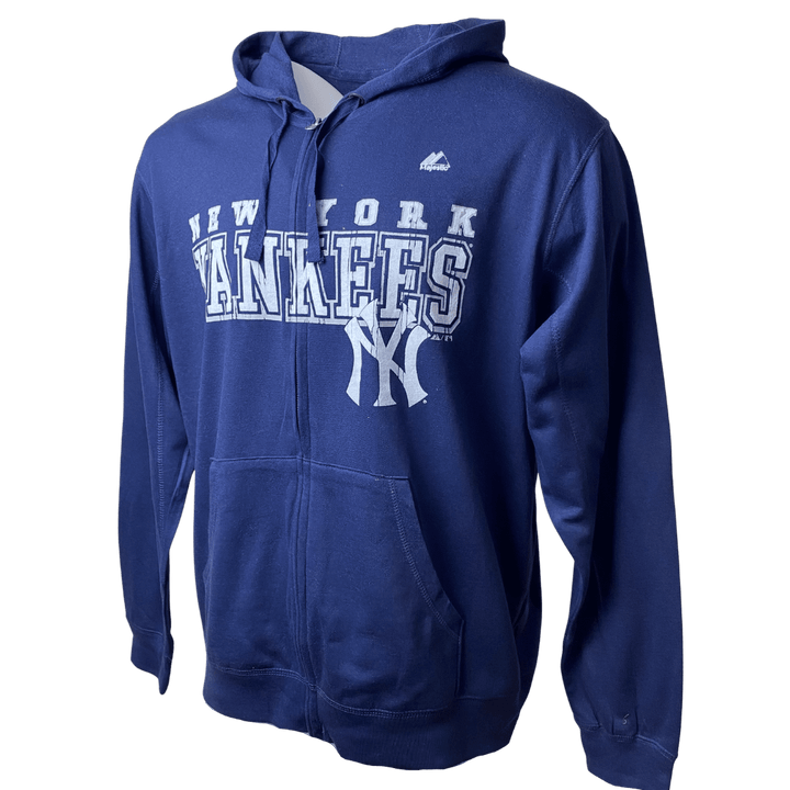 Men's New York Yankees Majestic Wordmark Legacy Full-Zip Hoodie - CMD Sports