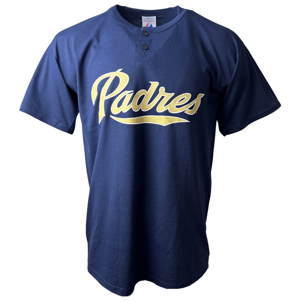 Men's San Diego Padres MLB Majestic Two-Button Cotton T-Shirt - CMD Sports