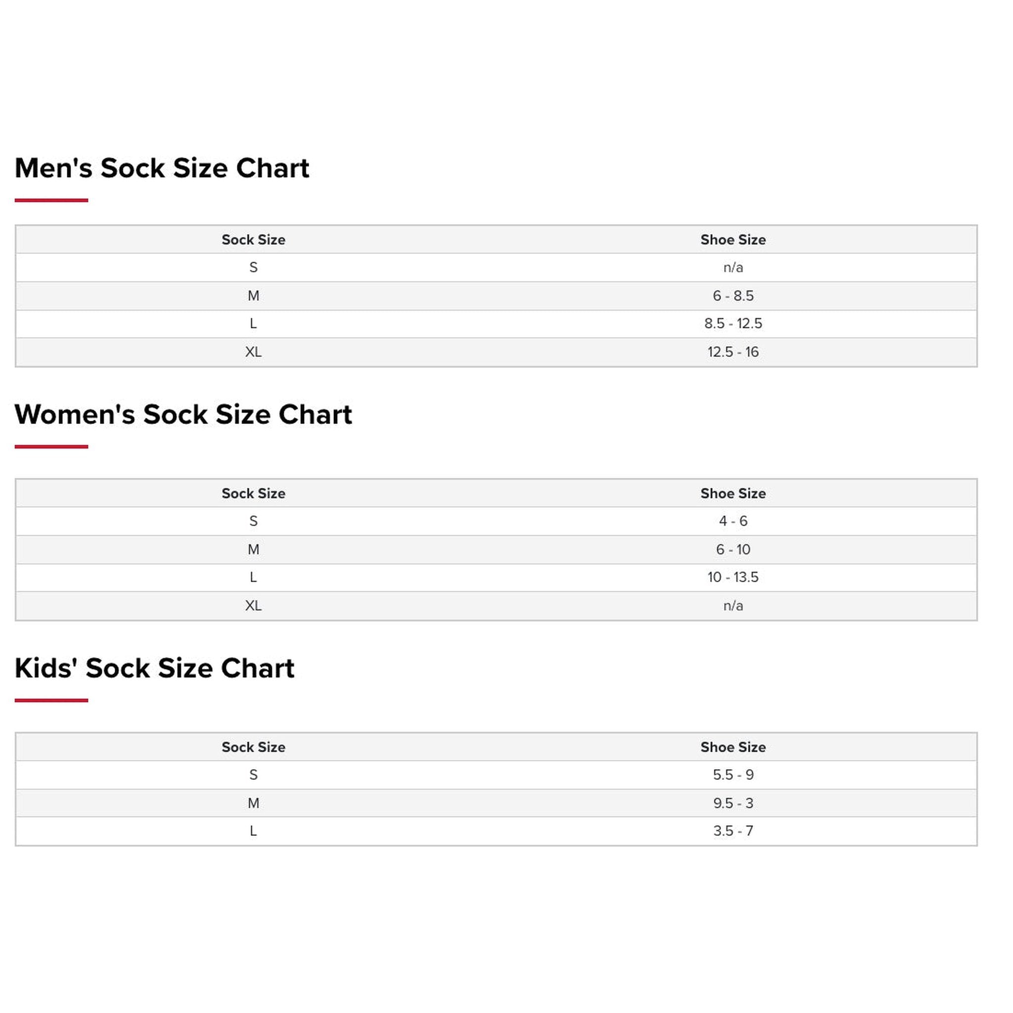 New balance hotsell socks size guide