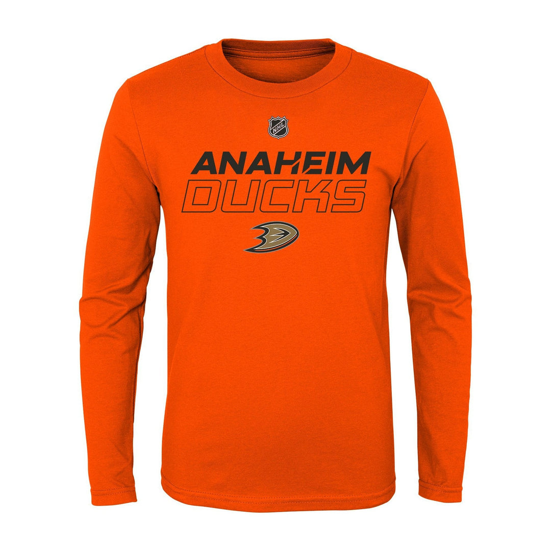 NHL Youth Anaheim Ducks Prime Stock Orange Long Sleeve Shirt - CMD Sports