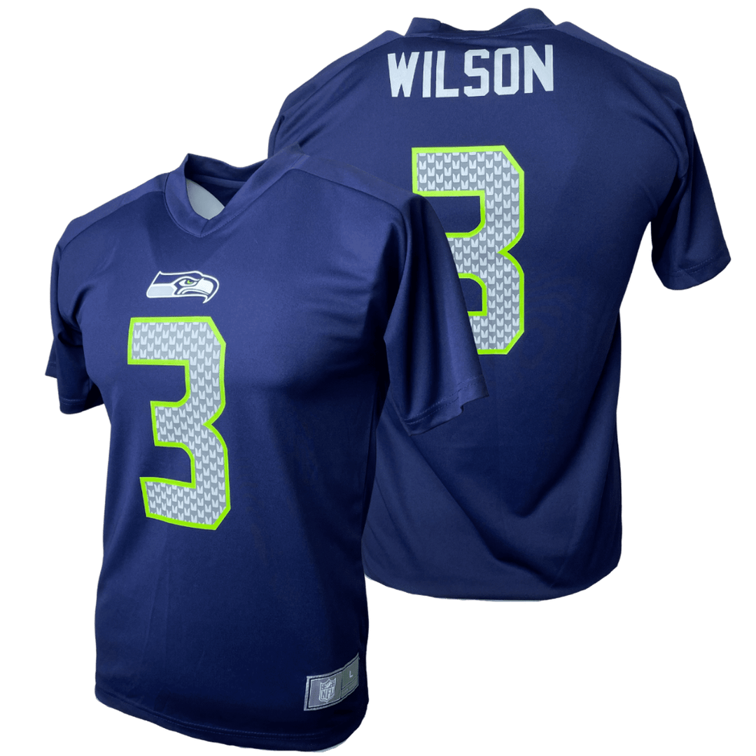 Russell Wilson Seattle Seahawks NFL Youth Performance Name & Number T-Shirt - CMD Sports