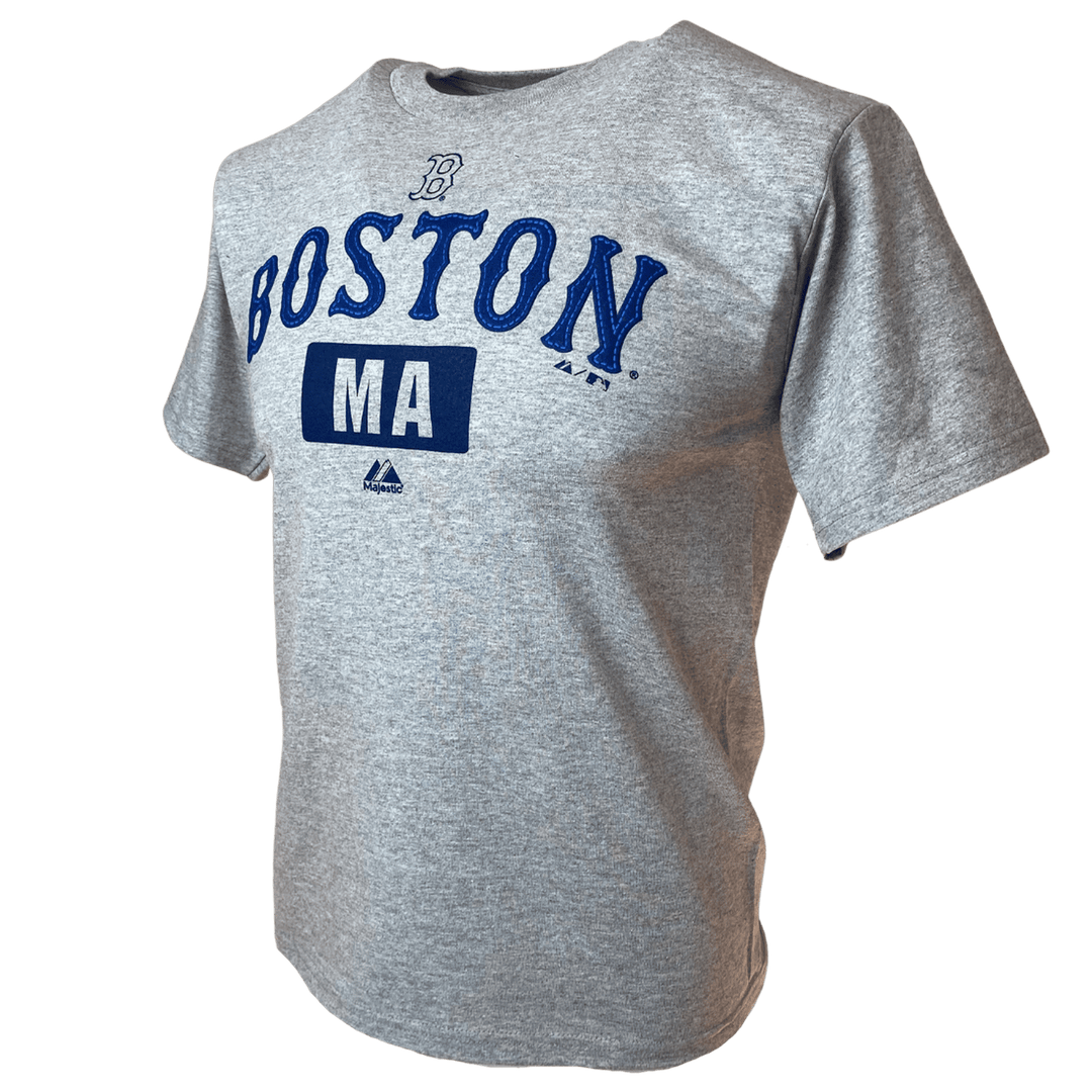 Youth Boston Red Sox MLB Majestic Grey Heather T-Shirt - CMD Sports