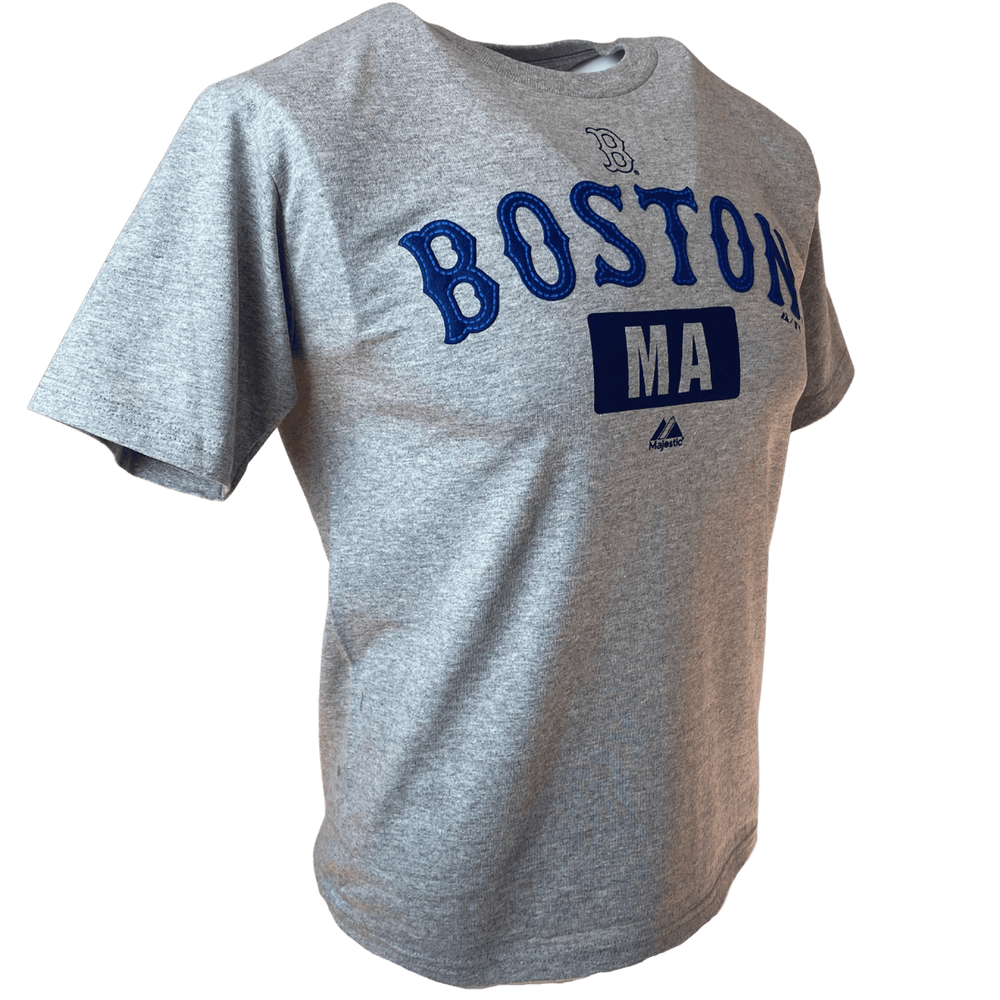 Youth Boston Red Sox MLB Majestic Grey Heather T-Shirt - CMD Sports