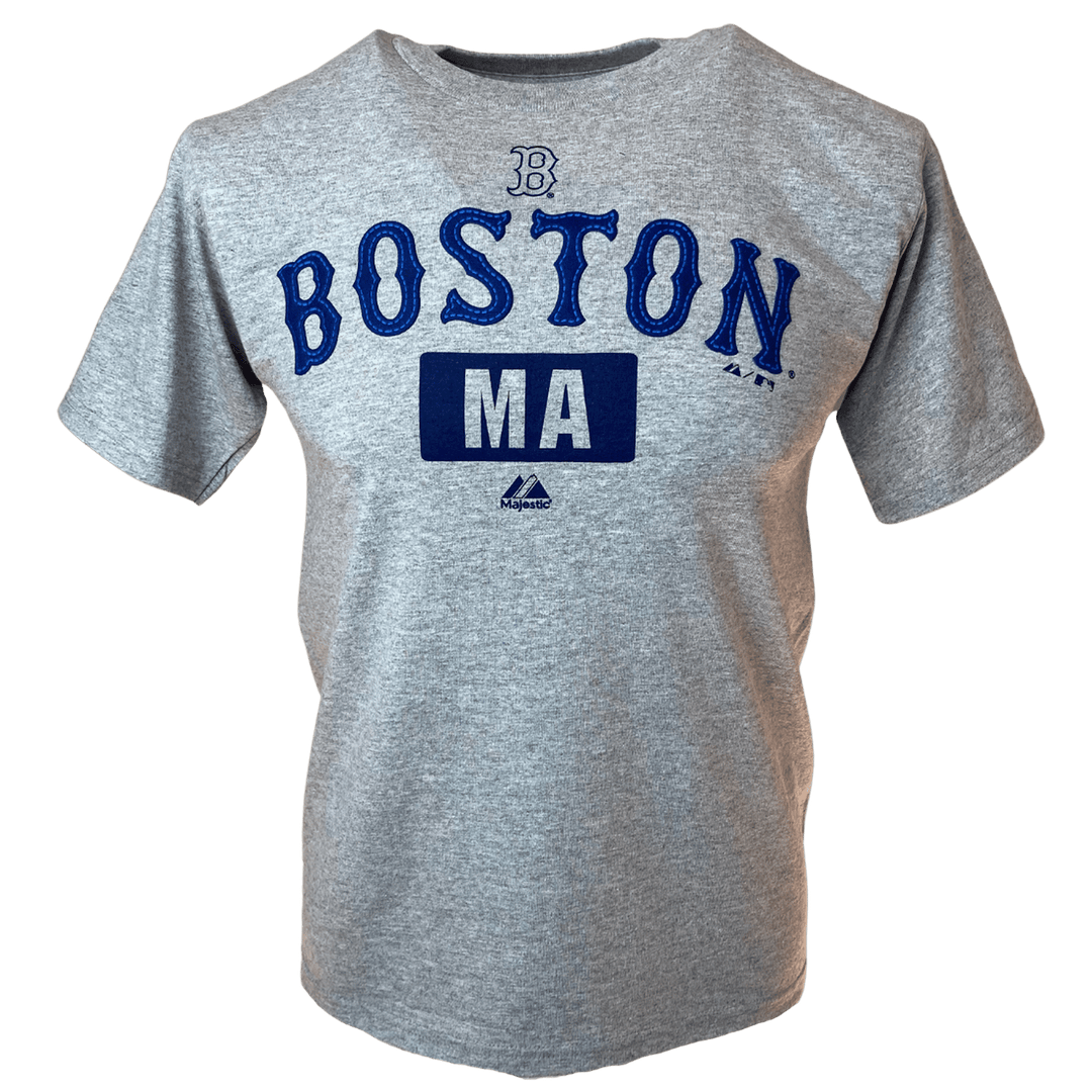 Youth Boston Red Sox MLB Majestic Grey Heather T-Shirt - CMD Sports