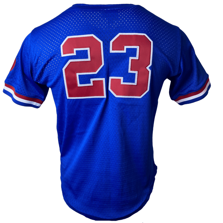 Youth Chicago Cubs Ryne Sandberg Mitchell & Ness Royal Cooperstown Collection Mesh Button-Up Jersey - CMD Sports