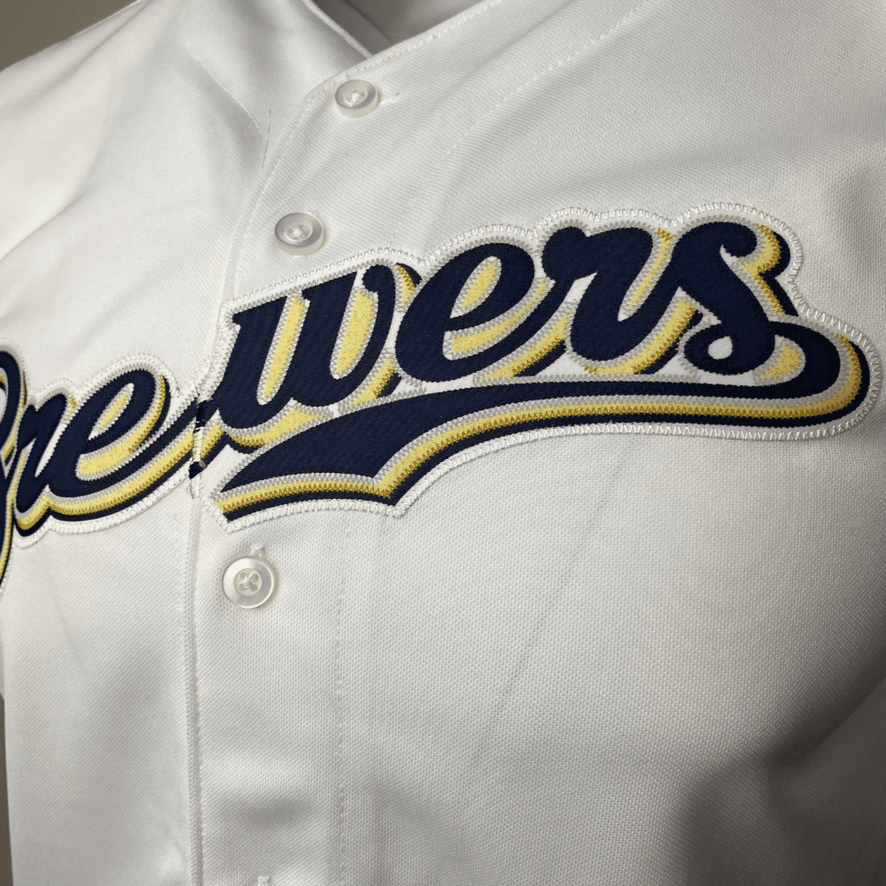 Men's Majestic White Milwaukee Brewers Home Official Cool Base