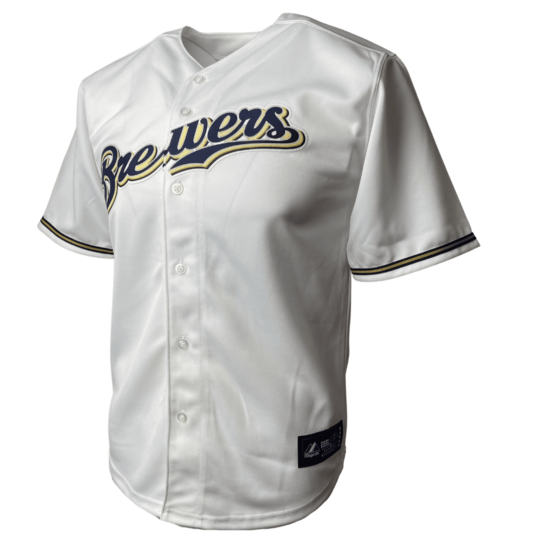 Youth Milwaukee Brewers MLB Majestic White Team Official Jersey - CMD Sports