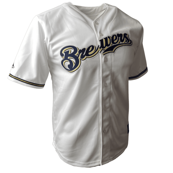 Youth Milwaukee Brewers MLB Majestic White Team Official Jersey - CMD Sports