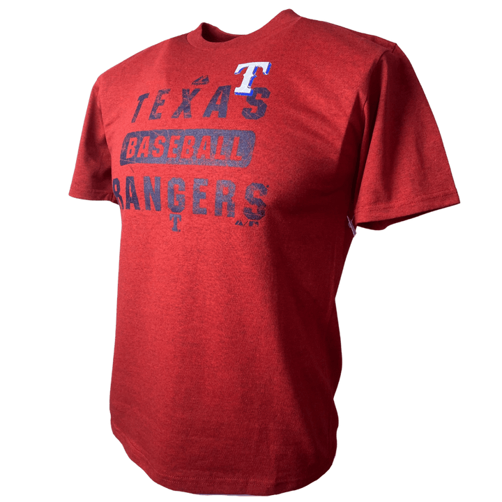 Youth Texas Rangers MLB Majestic Red Heather T-Shirt - CMD Sports